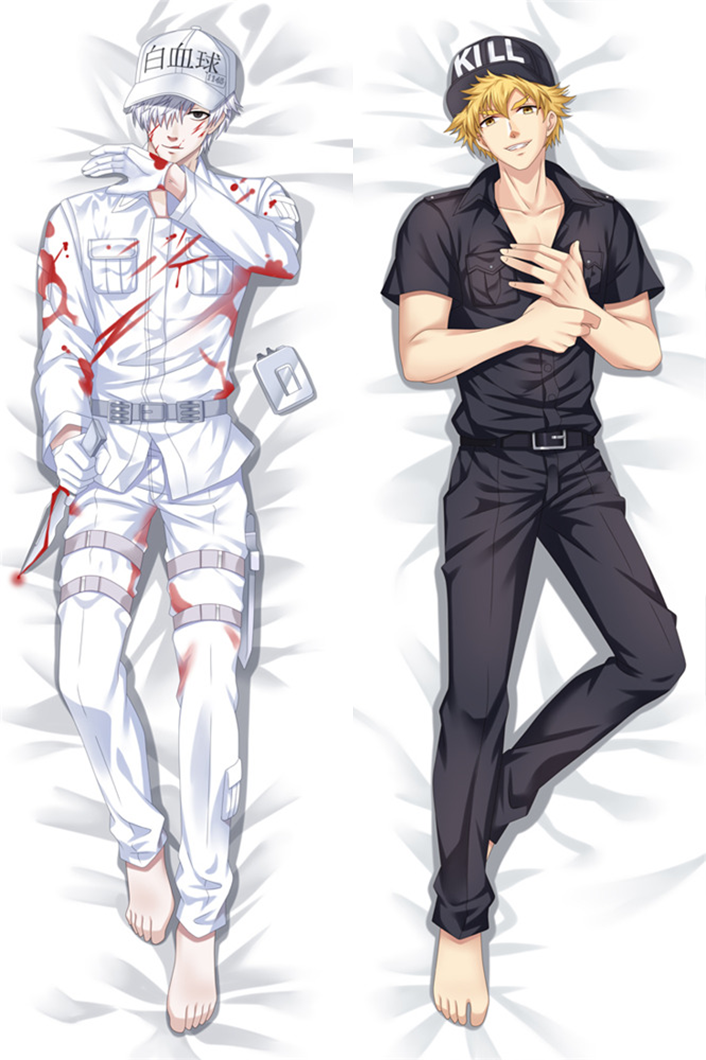 Killer T Cell And White Blood Cell (Cells at Work) Body Pillow Cover